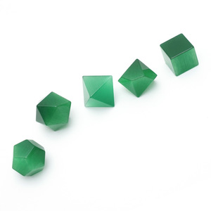 Đa diện Trống Xúc xắc tùy chỉnh bán buôn D & D đá quý xúc xắc cỏ màu xanh lá cây mèo mắt xúc xắc thiết lập cho ngục tối và rồng RPG - Product Image 5