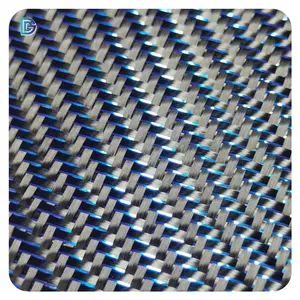 Fabrieksstijl 3K 210gsm Glitter Metaaldraad Koolstofvezel Stoffen In Blauw Aangepast