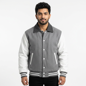 Latest Design Cartoon Pattern Hooded Slim Fit 100% Wool Custom Color Unisex Varsity Jacket OEM Services Wool Lined Lightweight - Product Image 1
