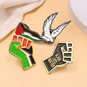 Personalizado Esmalte Pin Logo Llavero Bufanda Productos Palestina Broche Pulsera Bandera Palestina Pin Insignia - Product Image 4