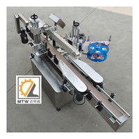 Machine d'étiquetage automatique de bouteilles à étiquettes plates adhésives simple face MTW