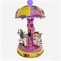 Manège pour enfants à monnayeur, mini carrousel parapluie, 3 places, licorne, machine de divertissement rotative pour enfants, vente chaude