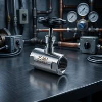 Katup Jarum Baja Tahan Karat SEALMECH SS202 Body 6-25mm Port 6000 PSI 1-Arah Ulir Betina Kontrol Aliran Manual Kontrol Industri