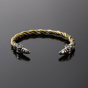 Wholesale Norse Raven Bracelet for <strong>Men</strong> Viking Jewelry <strong>Silver</strong> Color Open <strong>Bangle</strong> Personalized Vintage Bracelets - Product Image 5