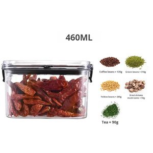 Square <b>Clear</b> Airtight <b>Container</b> with Lid Leakproof Stackable Dry Food Storage Jar - Product Image 2