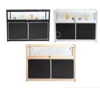 Vitrine de Présentation Tour en Verre à Cadre Doré en Aluminium, Panneaux Noirs, Prix Compétitif Commercial