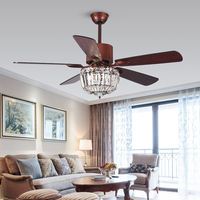 Control remoto de 52 "con ventilador de techo Cristal + Ventilador de techo de calidad de hierro con luz Led