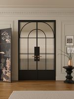 DEEZON personnalisé en gros arqué design français fenêtre en verre photos fenêtre fixe isolé en alliage d'aluminium balançoire insecte