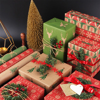 Vente en gros de vêtements recyclables de luxe personnalisés Emballage alimentaire en papier kraft avec fleurs de Noël en chocolat pour emballage