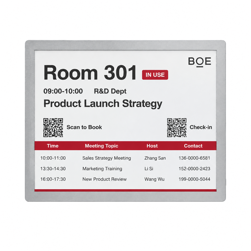 12.2 Inch Electronic Door Sign Tri Color Wireless No Wiring Large Size ...