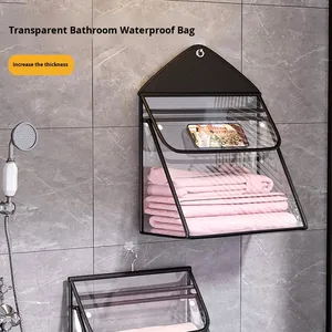 Thuận tiện đa chức năng phòng tắm treo lưu trữ túi nhựa không thấm nước quần áo người giữ điện thoại dễ dàng đằng sau các cửa Wall Mount - Product Image 1