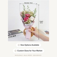 Bouquet de roses éternelles de luxe OEM, fleurs artificielles faites à la main pour les boutiques de cadeaux, vente en gros