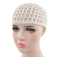 Filet à Cheveux en Résille pour Femme, Bonnets de Nuit Crocheter, Snood de Sommeil, Turban Fait Main Tricoté, Voile Cheveux