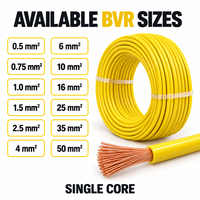 Fil électrique souple en cuivre BVR 450/750V, câble monoconducteur isolé PVC pour câblage de panneaux et de bâtiments