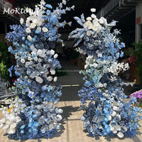 Arche de fleurs artificielles MoKtong en soie bleu poussière pour mariage, décoration florale, arrangement d'arche de fleurs