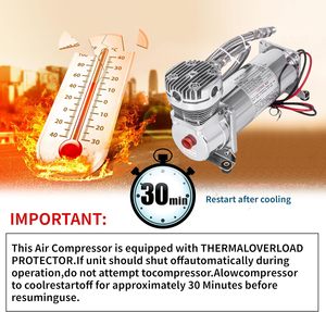 12 वी 200psi एयर हॉर्न कंप्रेसर किट-निंगबो अलिटएयर 480 सी, निरंतर कार्य चक्र के साथ एयर राइड निलंबन - Product Image 6