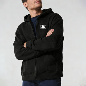 Winter High Quality Custom Blank 400Gsm Soft Fleece Breathable Jacket Hoodie Loose Fit <b>Black</b> Active Wear <b>Men</b> Zip Up <b>Hoodies</b> - Product Image 3