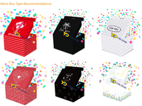 Boîte cadeau surprise à confettis personnalisée OEM/ODM, emballage cadeau d'usine avec logo et motif personnalisés pour cadeaux de marque