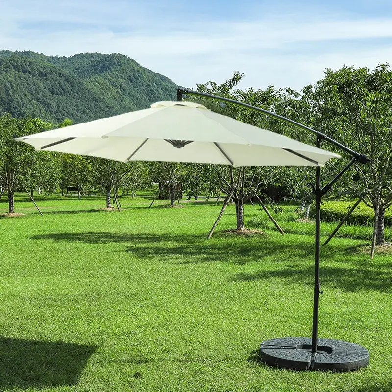 10ft mobili da esterno ombrellone parasole ombrellone da giardino ombrellone a sbalzo appeso con rotazione di 360 gradi