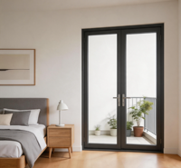 Portes à battants en acier et verre série ZCSUNG 80, coupe-vent, modernes, minimalistes, pour usage professionnel, double vitrage trempé isolant, haute précision