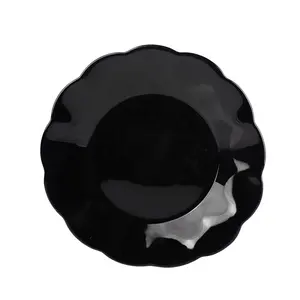 Высококачественная Белая Квадратная Опаловая черная стеклянная тарелка и тарелка 9,06 дюйма для дома, ресторана, используемая Опаловая тарелка, посуда