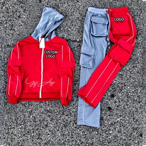 Conjunto Deportivo de Terciopelo Casual de Nailon para Hombre, Talla Grande, Sudadera con Capucha y Pantalones Deportivos para Invierno - Product Image 5
