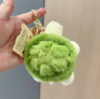 Porte-clés en peluche mignon en forme de tortue verte, pendentif BB appelé Tortue, jouet en peluche pour machine à griffes
