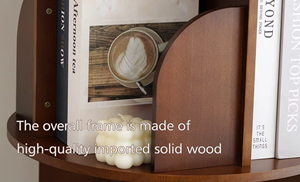 Libreria Girevole Moderna a 360 Gradi per Soggiorno in Legno Massello Semplici Mobili Contenitori e Scaffali in Legno - Product Image 4