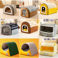 Maison d'été pliable pour animaux de compagnie, canapé-lit amovible et lavable pour chiens extra petits et chats de petite et moyenne taille (boîte)