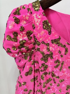 OUDINA 新款精品刺绣亮片粉色加大码 3XL 毕业典礼礼服派对长款婚纱晚礼服 - Product Image 4