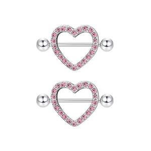 Freya Anillos de Piercing para Pezón, Barra con Colgante de <span class=keywords><strong>Mariposa</strong></span> y Corazón, Joyería de Piercing para Seno, Acero Quirúrgico, Pendientes para Hélice y Tragus - Product Image 4