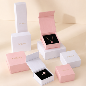 Boîtes à bijoux en carton rectangulaires simples avec fermeture magnétique, couleur personnalisée pour offrir des bijoux en cadeau - Product Image 2