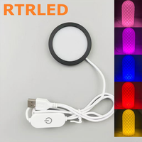 Lampe LED USB 5V blanc chaud pour impression 3D, compatible avec le kit de lampe LED Bambu Lab 001, lampe ronde argentée sous-meuble 001
