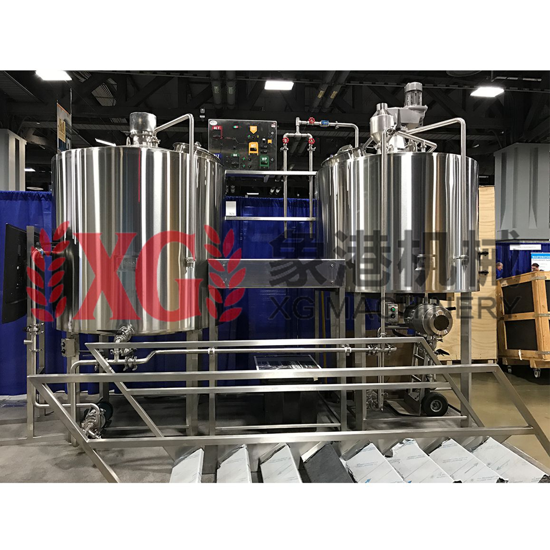 Высококачественная электрическая пивоварня SUS304 с двумя сосудами, 1200л, 12HL, 10BBL