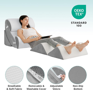 Ensemble d'oreillers en mousse à mémoire de forme confortable soutien du <span class=keywords><strong>dos</strong></span> soulagement de la douleur élévation des jambes oreiller orthopédique Wedge - Product Image 4
