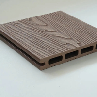 Papan Lantai Kayu WPC Hitam 25mm Anti Air, Anti Api, Anti Selip, Motif Lurus, Sistem Pengunci Ganda, Ramah Lingkungan untuk Taman