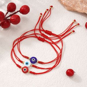 Pulsera Go2boho de Hilo Rojo con Ojo Turco, Cordón Ajustable de Vidrio Nazar para Protección con Cuenta Dorada, Amuleto de la Suerte y Regalo de Amistad - Product Image 4