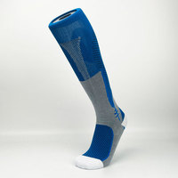 Chaussettes de compression sportives épaisses bleues personnalisées pour hommes, femmes, enfants et jeunes, confortables, respirantes, niveau de compression gradué