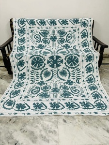 Manta Tradicional de Algodón Suzani, Cubrecama Bordado a Mano, Textil Uzbeko, Decoración de Pared Colorida - Product Image 5