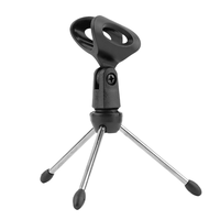 Support de microphone portable en alliage de zinc, trépied, support réglable pour bureau et table