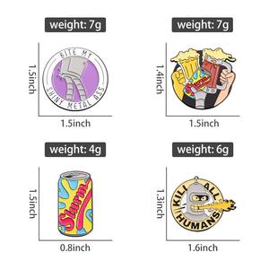 Giá nhà máy Thiết kế mới đơn giản cá nhân hóa về các loài ngoài hành tinh Đồ uống đa năng Hoạt hình Ghim cài áo men sứ dành cho bạn bè - Product Image 4