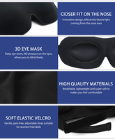 Masque de sommeil 3D profilé bloquant la lumière, bandeau pour les yeux, idéal pour les voyages, la sieste et le sommeil nocturne, logo personnalisé, vente en gros, OEM, ODM