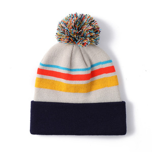 <strong>Custom</strong> Own Brand Unisex Winter Warm Embroidery Logo Bobble Hat Acrylic Jacquard <strong>Pom</strong> <strong>Pom</strong> <strong>Beanies</strong> - Product Image 4