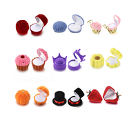 Boîte d'emballage de bijoux créative en peluche miniature pour Noël, Halloween, la Saint-Valentin, pendentif de bague, boucles d'oreilles