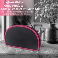 Ensemble d'outils de réparation ménagers DIY de 63 pièces avec clé à molette réglable, Powerlift TS061 OEM, acier au carbone rose, sac en tissu portable