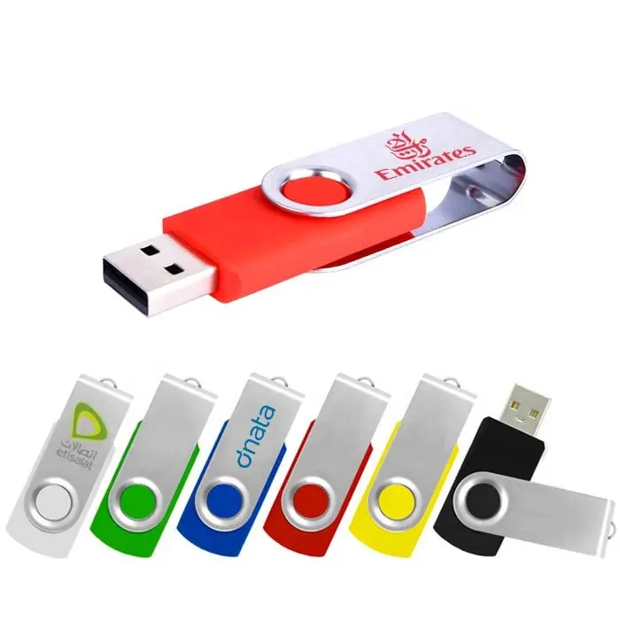 Biểu tượng tùy chỉnh 2TB USB Flash Drive xoay Flash Disk 32GB Pendrive 16GB USB Vòng đeo tay 32GB bán buôn Memory Stick Pen Drive USB Key