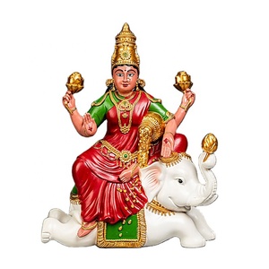 Nhựa Ganesh bức tượng lớn màu sắc Ful Hindu thần stuchu bức tượng của amman cưỡi một con voi - Product Image 1