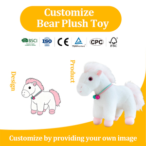 Lindo <span class=keywords><strong>Caballo</strong></span> de Peluche de Pie, Pequeña Figura de Juguete, Muñeco de Tela, Decoración para Sala de Estar, Regalo, Logotipo Personalizado, ODM, OEM, Souvenir para Eventos - Product Image 1
