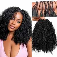 Extensions de cheveux humains 100 % faits à la main, style afro crépu, en plumes, pour crochet, permanents, pour femmes noires, vente en gros