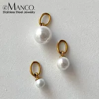 eManco Dropshipping – Lot de 3 breloques DIY en perles de culture d'eau douce avec anneaux de jonction en acier inoxydable pour colliers et boucles d'oreilles pour femmes